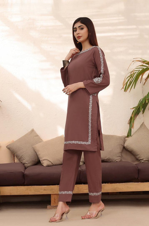 Beautiful Rayon Kurti With Pent , Brown Color