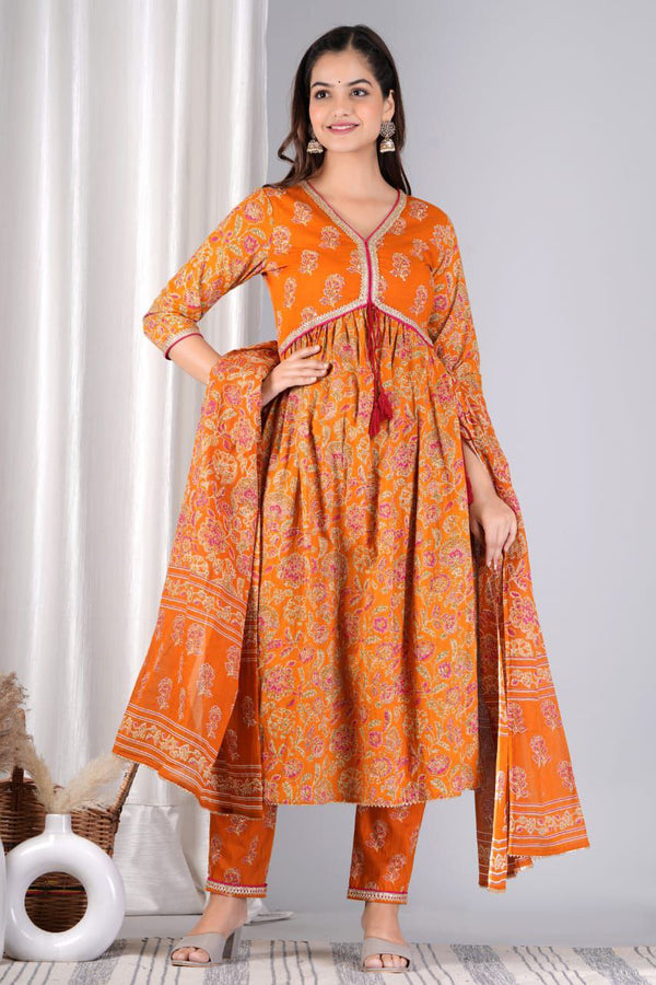 Premium Cotton Maharani Alia Cut Suit Set